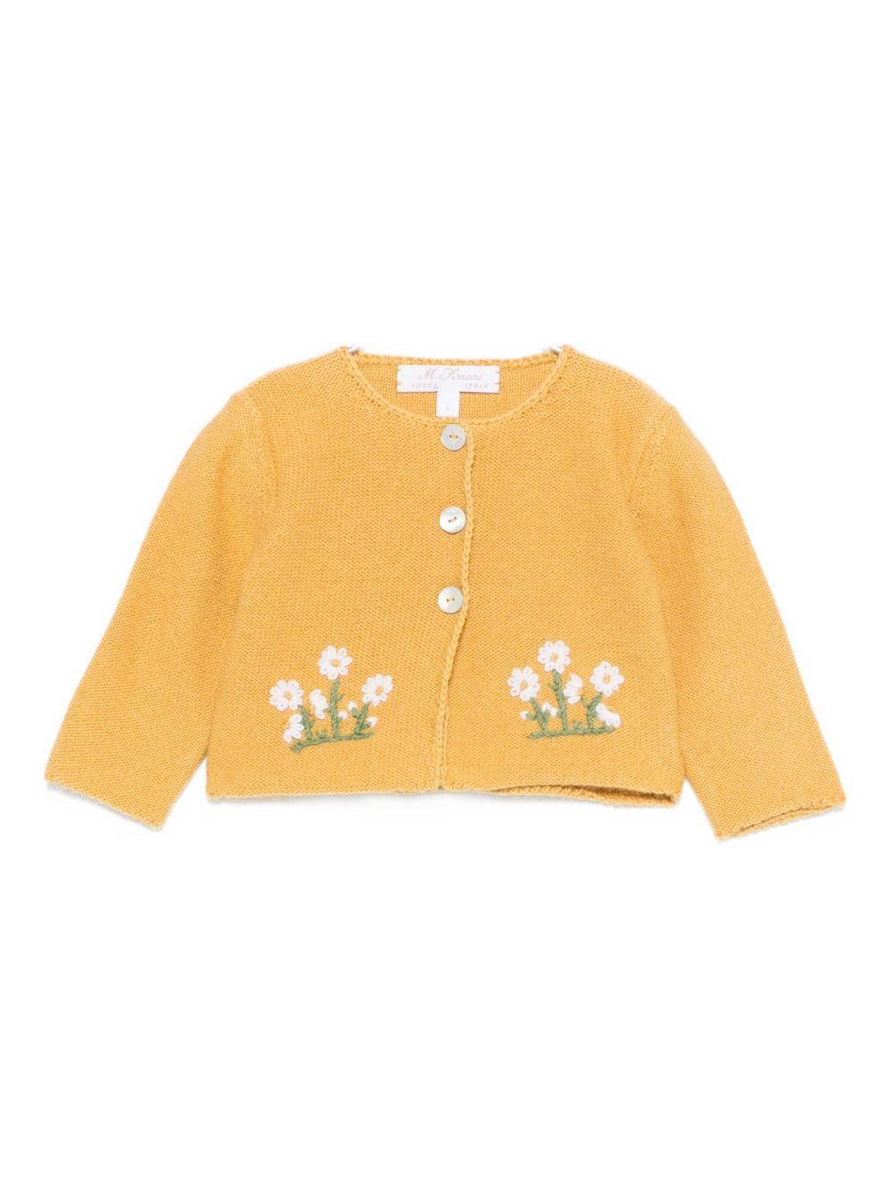 Cardigan per neonata Mariella Ferrari giallo con ricamo a fiori MGC3 154 MARIELLA FERRARI KIDS 