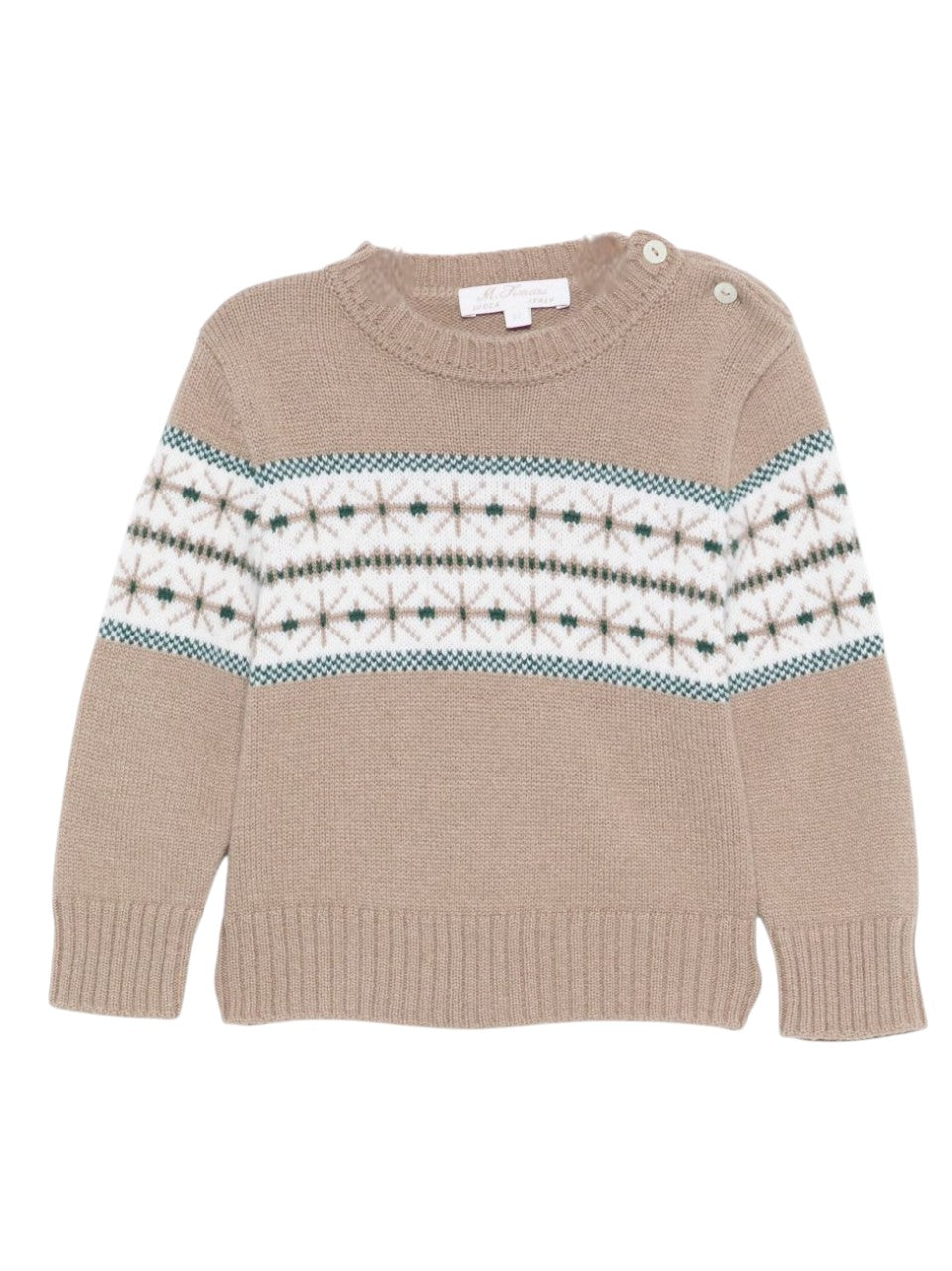 Maglione per neonato Mariella Ferrari beige con decorazione ricamata MGF6 150 MARIELLA FERRARI KIDS 