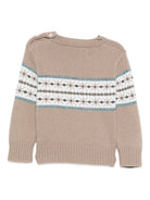 Maglione per neonato Mariella Ferrari beige con decorazione ricamata MGF6 150 MARIELLA FERRARI KIDS 