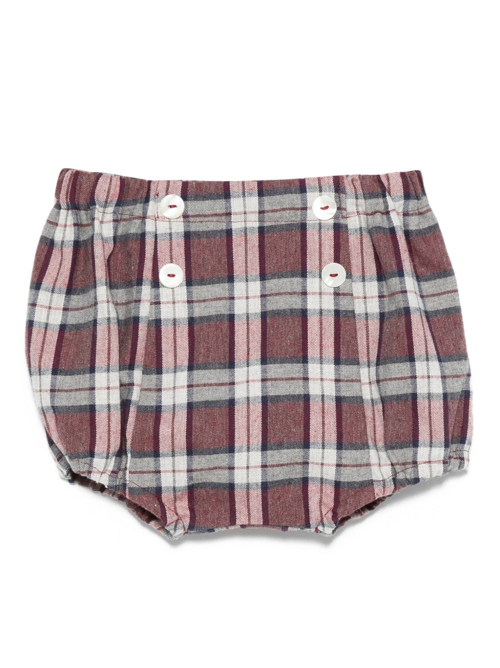Shorts per neonato Mariella Ferrari bordeaux e bianco con motivo a quadri PGB2 046 MARIELLA FERRARI KIDS 