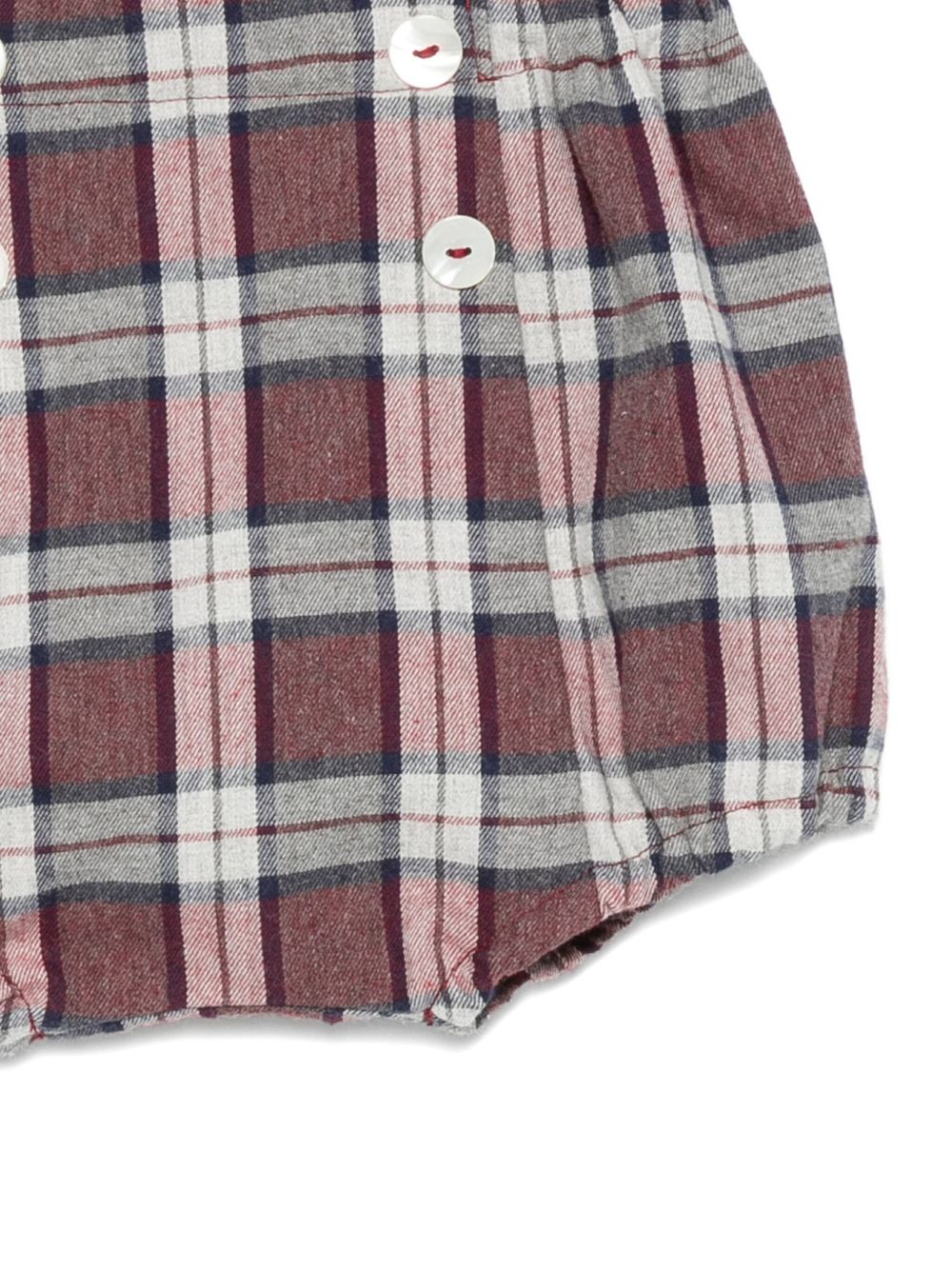 Shorts per neonato Mariella Ferrari bordeaux e bianco con motivo a quadri PGB2 046 MARIELLA FERRARI KIDS 