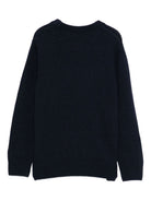 Maglione per bambino MC2 Saint Barth Kids blu con scritta "Vacanze di Natale" DOU0001 00013I MC2 ST. BARTH KIDS 
