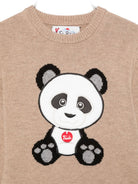 Maglione per bambini MC2 Saint Barth Kids x Trudi beige con ricamo Panda sul davanti DOU0001 00078I MC2 ST. BARTH KIDS 