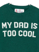 Maglione Douglas per bambino MC2 Saint Barth verde con scritta jacquard "My dad is too cool" DOU0001 01606I MC2 ST. BARTH KIDS 