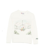 Maglione per bambino MC2 Saint Barth Kids bianco con stampa grafica "Friends forever" DOU0019 00340I MC2 ST. BARTH KIDS 