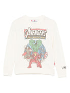 Maglione per bambino MC2 Saint Barth Kids x Marvel bianca con stampa grafica Avengers DOU0019 00342I MC2 ST. BARTH KIDS 