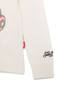 Maglione per bambino MC2 Saint Barth Kids x Marvel bianca con stampa grafica Avengers DOU0019 00342I MC2 ST. BARTH KIDS 