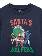 Felpa per bambino MC2 Saint Barth Kids blu con stampa grafica Batman Robin e Babbo Natale HUT0004 01734I MC2 ST. BARTH KIDS 