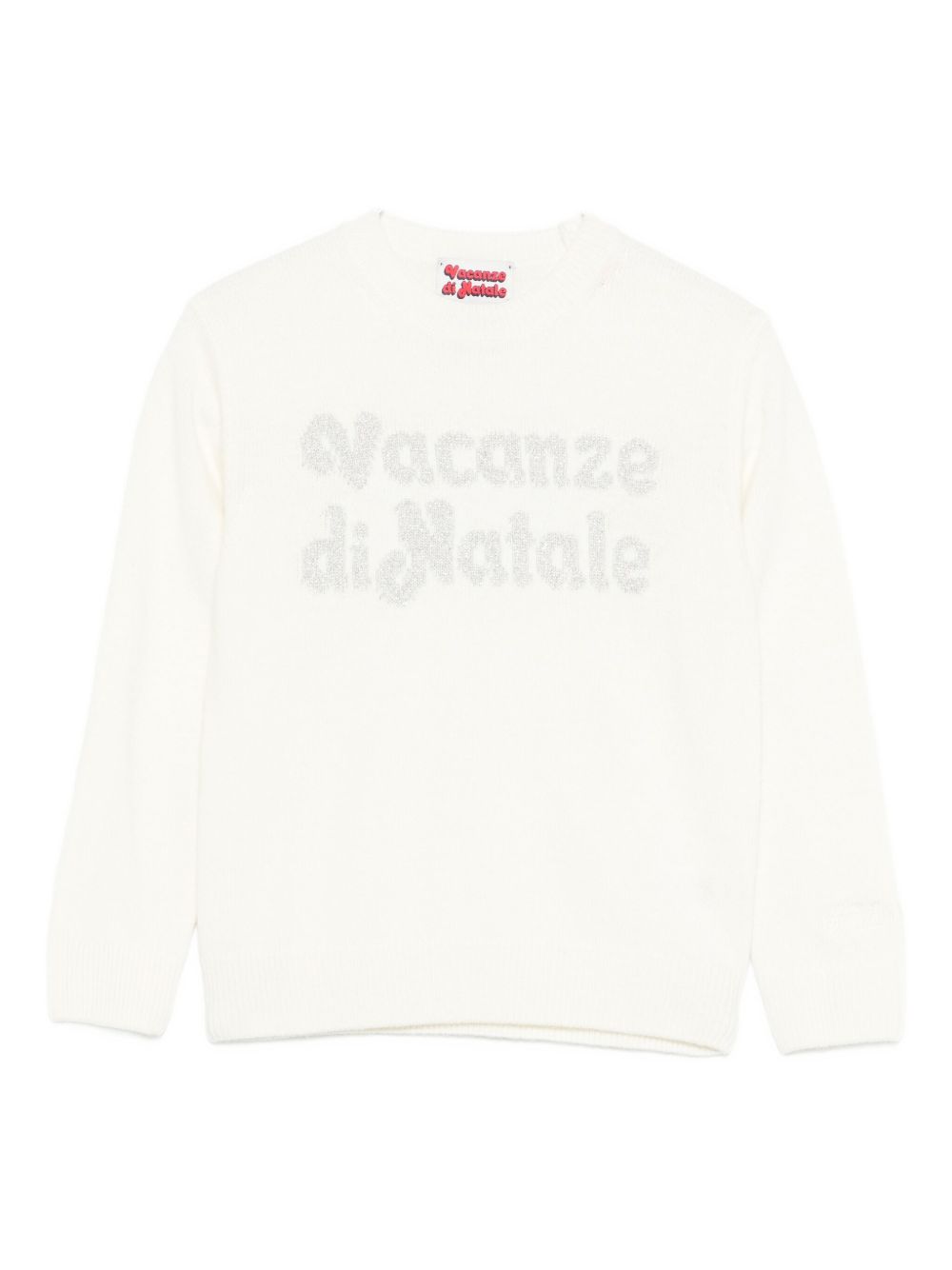 Maglione per bambina MC2 Saint Barth Kids bianco con scritta "Vacanze di Natale" PRC0001 00433I MC2 ST. BARTH KIDS 