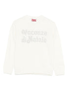 Maglione per bambina MC2 Saint Barth Kids bianco con scritta "Vacanze di Natale" PRC0001 00433I MC2 ST. BARTH KIDS 