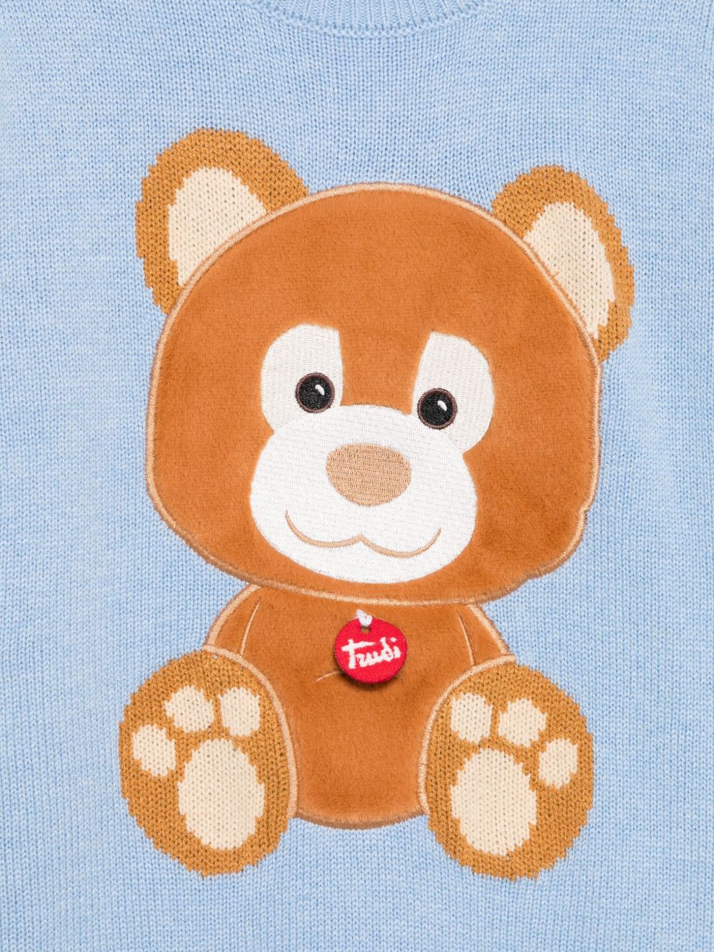 Maglione per bambini MC2 Saint Barth Kids x Trudi azzurro con ricamo Orsetto sul davanti PRC0001 01983I MC2 ST. BARTH KIDS 