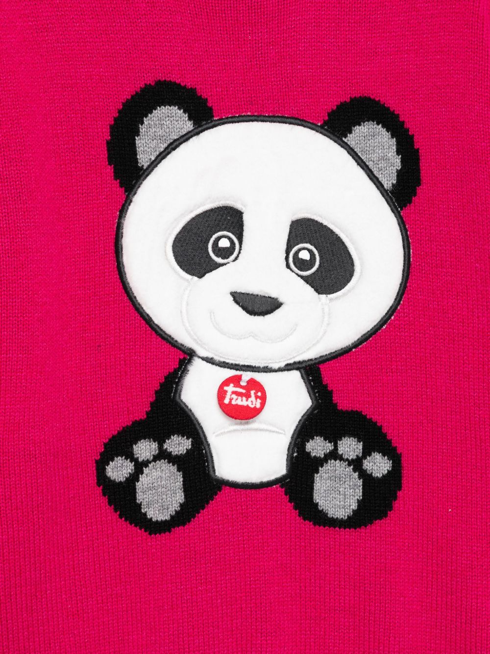 Maglione per bambina MC2 Saint Barth Kids x Trudi fucsia con Panda ricamato sul davanti PRC0001 01984I MC2 ST. BARTH KIDS 