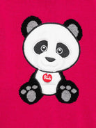 Maglione per bambina MC2 Saint Barth Kids x Trudi fucsia con Panda ricamato sul davanti PRC0001 01984I MC2 ST. BARTH KIDS 