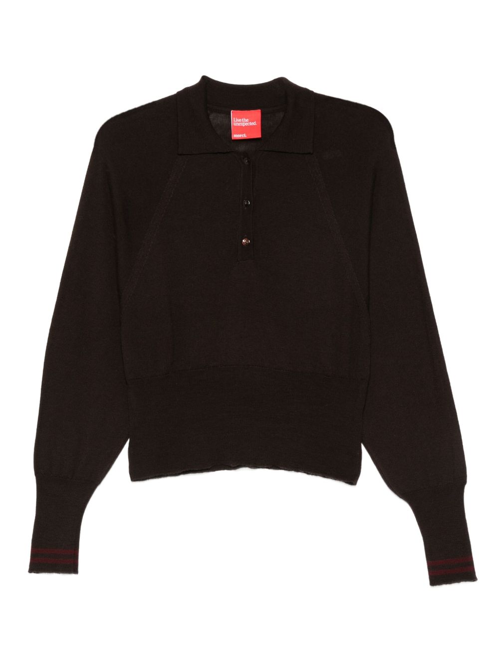 Maglia per donna Merci marrone con colletto stile polo W206 COFFEE MERCI 