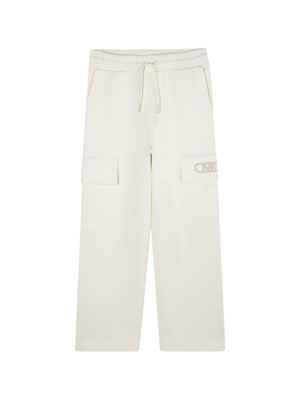 Pantaloni sportivi per bambina Michael Kors Kids bianchi con tasche cargo R30453 190 MICHAEL KORS KIDS 