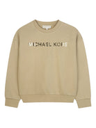 Felpa per bambina Michael Kors Kids beige con stampa logo R30469 23B MICHAEL KORS KIDS 
