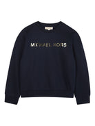Felpa per bambina Michael Kors Kids blu con stampa logo R30469 849 MICHAEL KORS KIDS 
