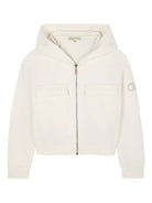 Felpa con cappuccio per bambina Michael Kors Kids bianca con zip R30471 190 MICHAEL KORS KIDS 