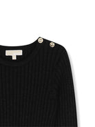Abito lungo per bambina Michael Kors Kids nero a coste e maniche lunghe R30476 09B MICHAEL KORS KIDS 
