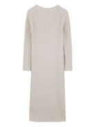Abito lungo per bambina Michael Kors Kids beige a coste e maniche lunghe R30476 Z99 MICHAEL KORS KIDS 