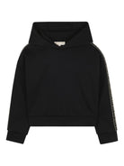 Felpa per bambina Michael Kors Kids nero in jersey con cappuccio R30478 09B MICHAEL KORS KIDS 