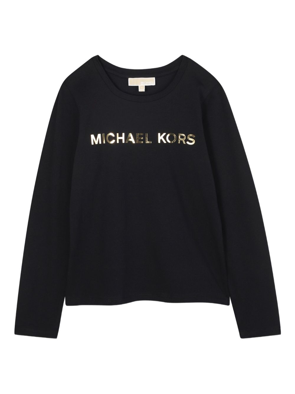 T-shirt per bambina Michael Kors Kids nero con logo sul davanti R30488 09B MICHAEL KORS KIDS 