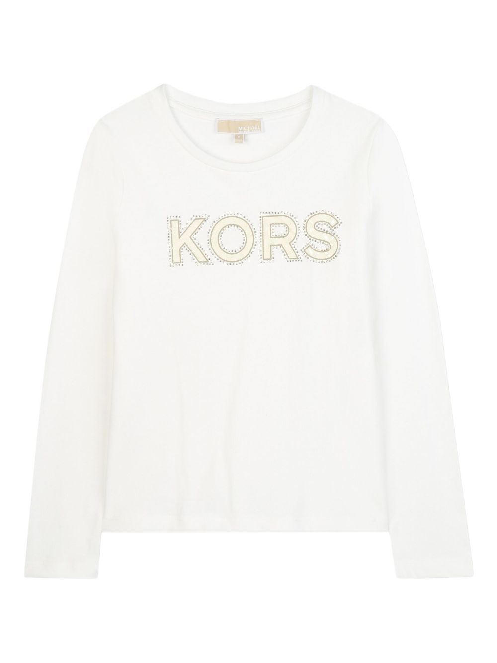 T-shirt per bambina Michael Kors Kids bianca con logo sul davanti R30491 117 MICHAEL KORS KIDS 