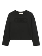 T-shirt per bambina Michael Kors Kids nera con dettaglio logo R30495 09B MICHAEL KORS KIDS 
