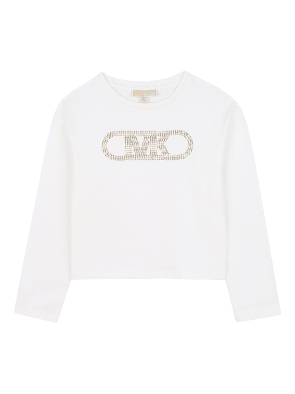 T-shirt per bambina Michael Kors Kids bianca con dettaglio logo R30495 117 MICHAEL KORS KIDS 