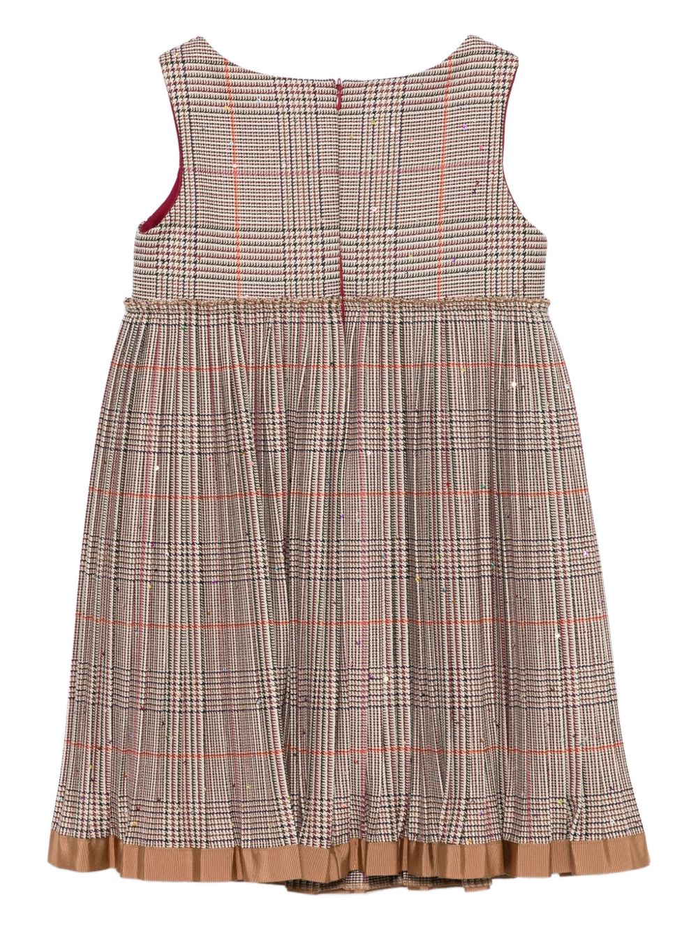Abito per bambina Mi Mi Sol marrone con motivo a quadri MFAB736TS1051 BRW MIMISOL KIDS 