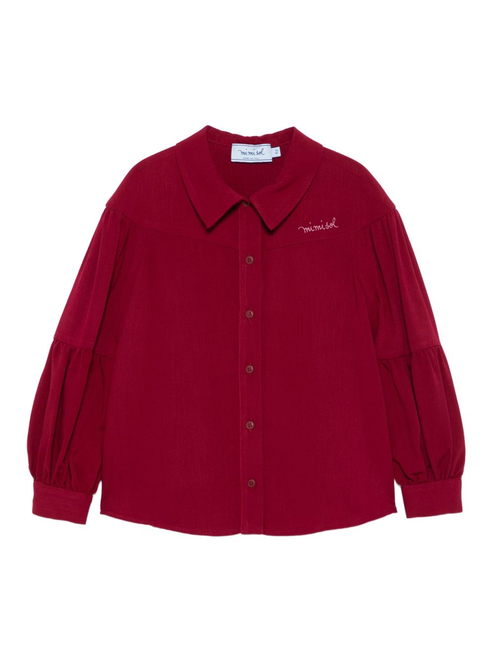 Camicia per bambina Mi Mi Sol rosso colletto stile polo MFCA105TS0322 BRD MIMISOL KIDS 
