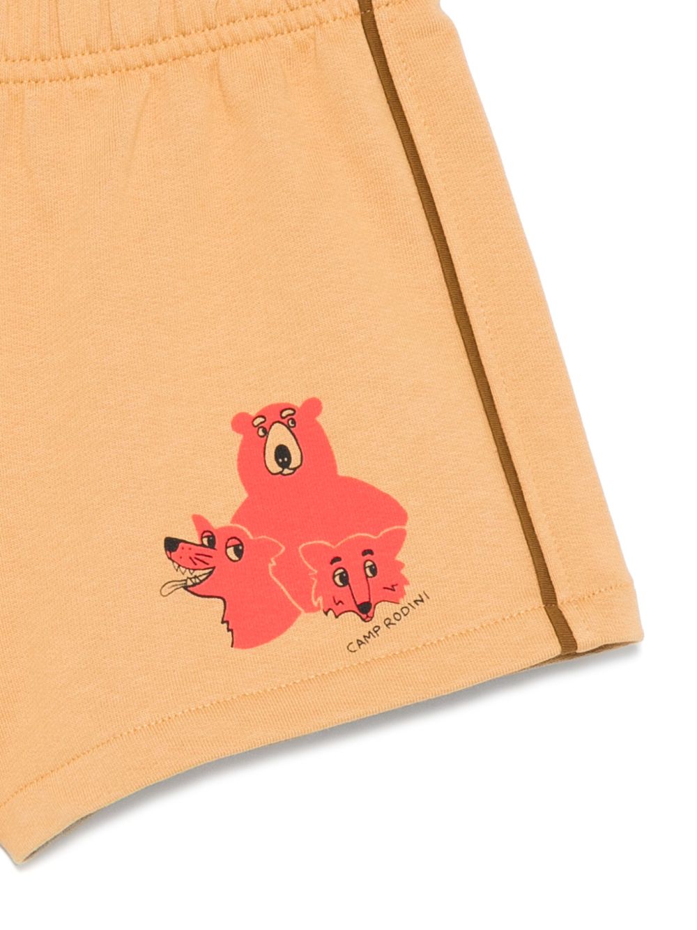 Shorts per bambina Mini Rodini beige con stampa grafica sul davanti 2563010013 BEIGE MINI RODINI KIDS 