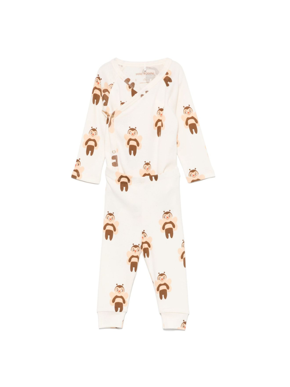 Set t-shirt e pantaloni per neonati Mini Rodini bianco con stampa grafica 2564010411 OFF-WHITE MINI RODINI KIDS 