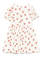 Abito per bambina Mini Rodini bianco con gonna svasata e stampa grafica all-over 2565010211 OFF-WHITE MINI RODINI KIDS 