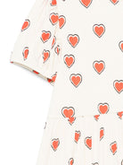 Abito per bambina Mini Rodini bianco con gonna svasata e stampa grafica all-over 2565010211 OFF-WHITE MINI RODINI KIDS 