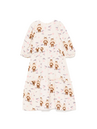 Abito per bambina Mini Rodini bianco con stampa grafica all-over e orlo dritto 2565011411 OFF-WHITE MINI RODINI KIDS 