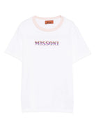 T-shirt per bambina Missoni Kids bianco con logo motivo a zigzag MX8A11 Z3186 100MC MISSONI KIDS 