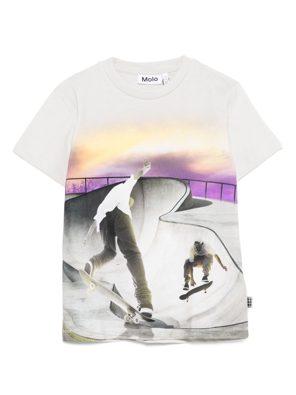 T-shirt per bambino Molo bianca con stampa skate e girocollo 1W25A208 9698 MOLO KIDS 
