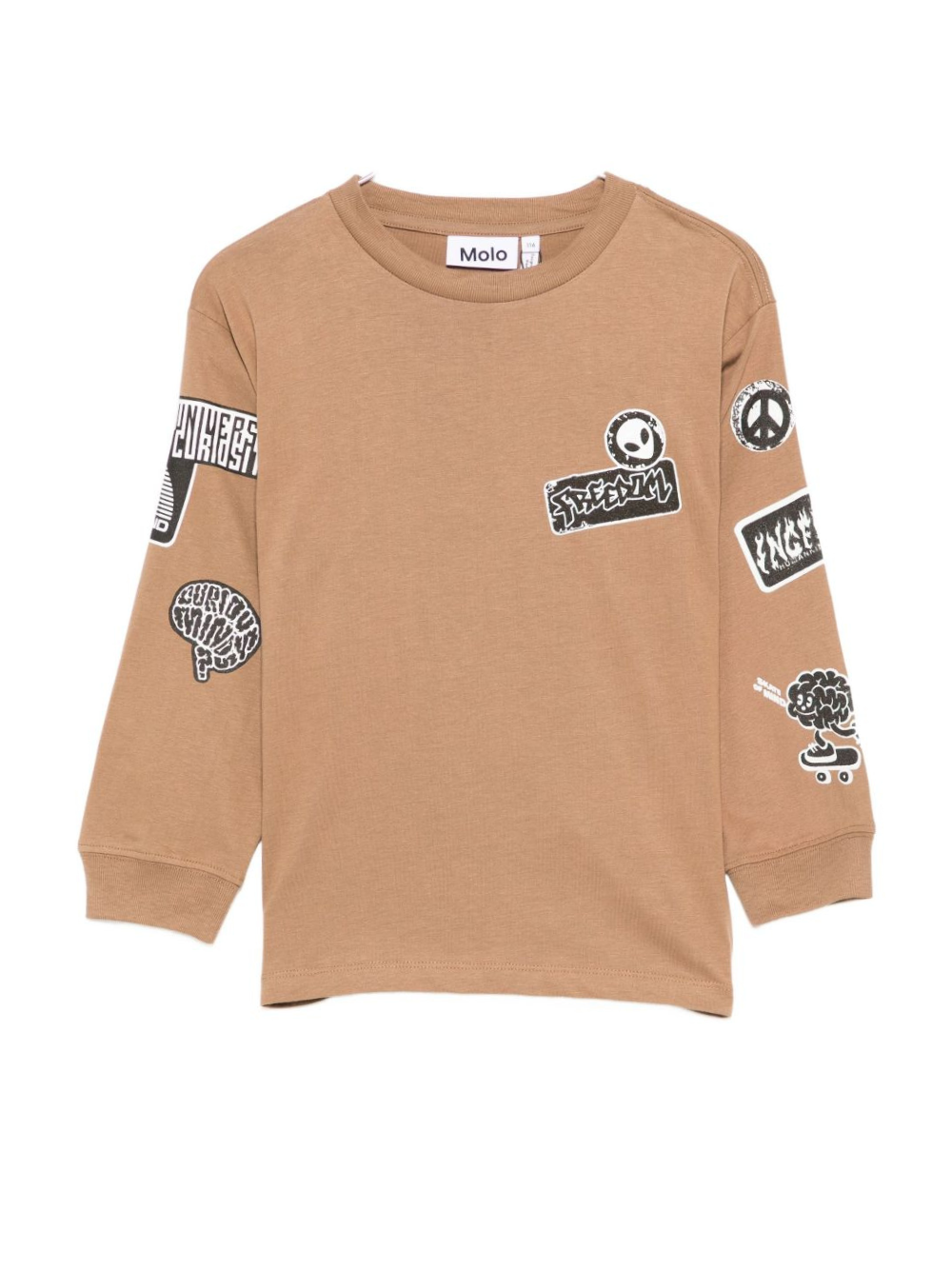 T-shirt per bambino Molo beige con applicazioni all-over 1W25A407 5519 MOLO KIDS 