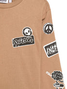 T-shirt per bambino Molo beige con applicazioni all-over 1W25A407 5519 MOLO KIDS 