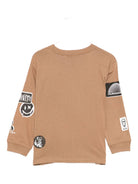 T-shirt per bambino Molo beige con applicazioni all-over 1W25A407 5519 MOLO KIDS 
