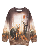 Felpa per bambino Molo marrone con stampa orso 1W25J203 9657 MOLO KIDS 
