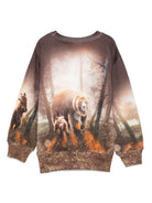 Felpa per bambino Molo marrone con stampa orso 1W25J203 9657 MOLO KIDS 