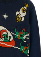 Maglione per bambino Molo blu con stampa alieni 1W25K204 9673 MOLO KIDS 