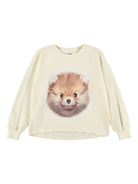 Felpa per bambina Molo beige con stampa sul davanti 2W25A405 4980 MOLO KIDS 