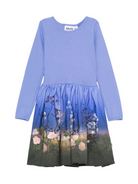 Abito per bambina Molo azzurro con stampa floreale 2W25E213 4983 MOLO KIDS 