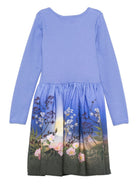 Abito per bambina Molo azzurro con stampa floreale 2W25E213 4983 MOLO KIDS 