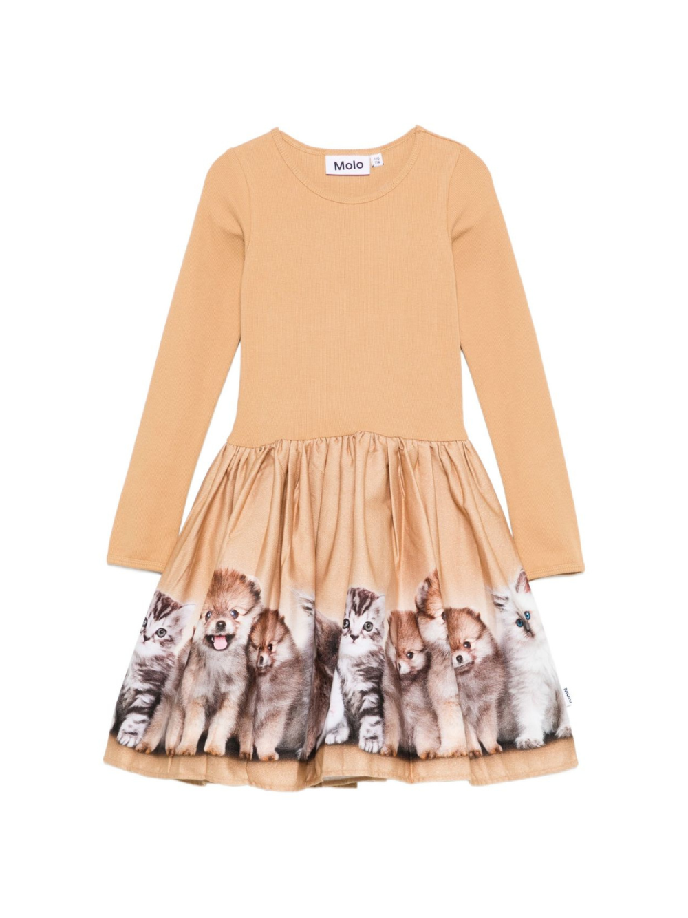 Abito per bambina Molo beige con stampa animali 2W25E218 9606 MOLO KIDS 