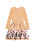 Abito per bambina Molo beige con stampa animali 2W25E218 9606 MOLO KIDS 