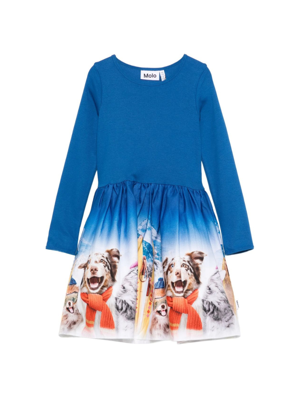 Abito per bambina Molo blu con stampa animali 2W25E218 9682 MOLO KIDS 